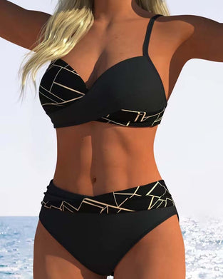 Bikini Spagettistropper Kors Trykt