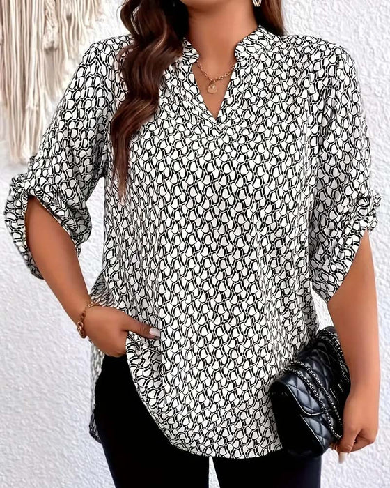 Bluse V-Hals Elegant Sofistikert Bohemisk