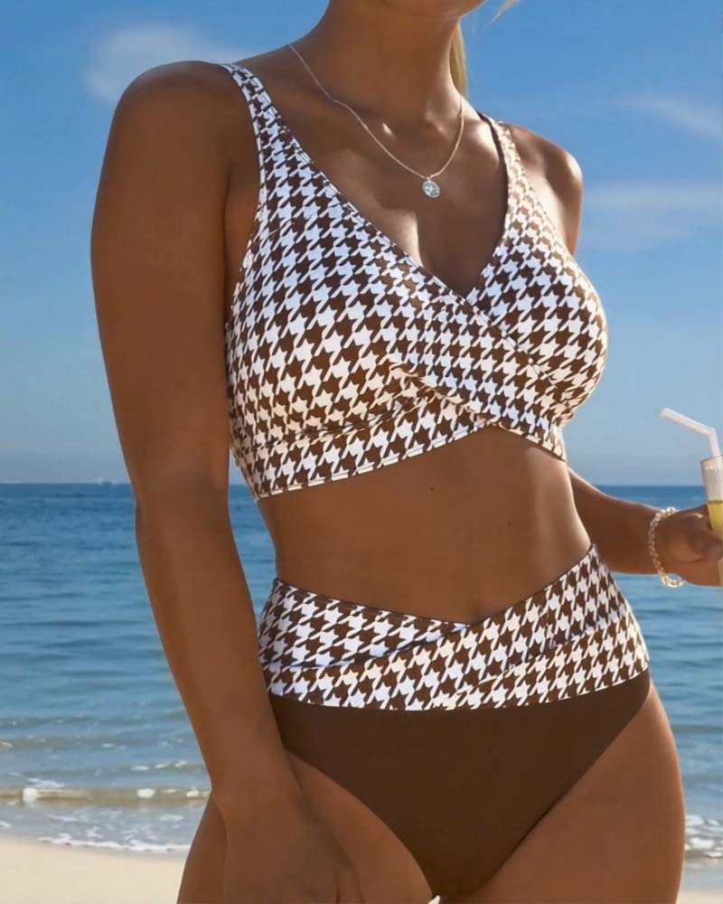 Bikini Houndstooth Kryssstykke