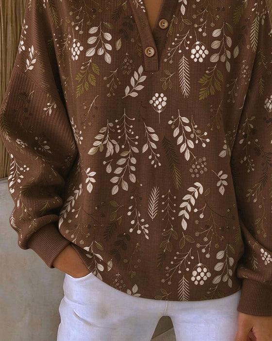 Sweatshirt Vaffel Henry Krage Blomstermønster