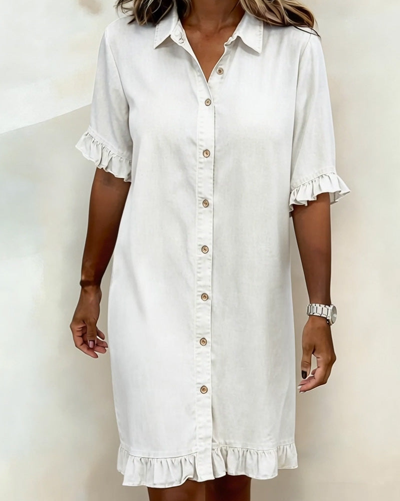 Kjole Denim Rysjer Skjorte