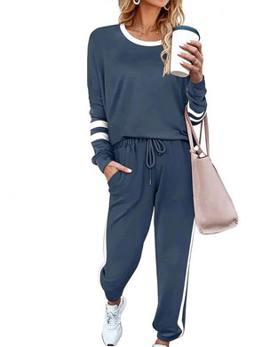 Sett Rund Hals Lang Erme Topp Joggebukser