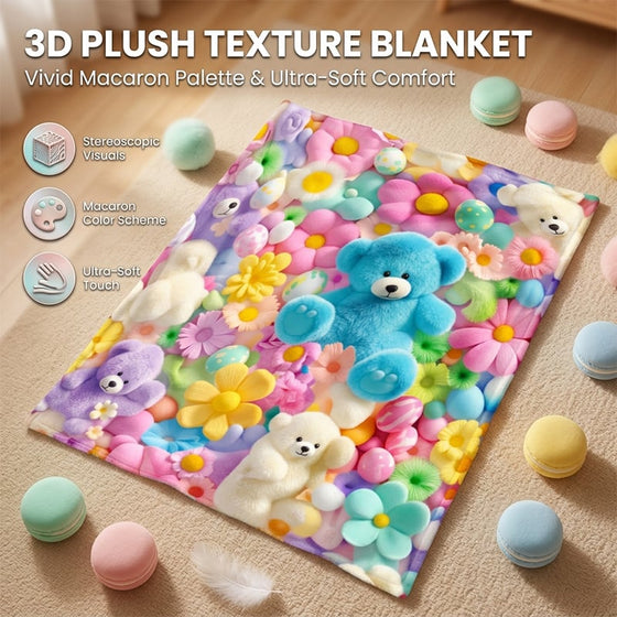 Teppe Søt Plush 3D Pledd