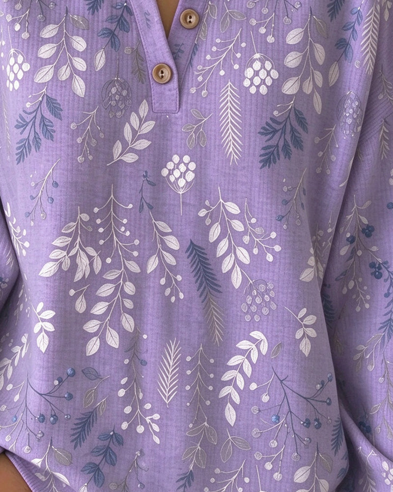 Sweatshirt Vaffel Henry Krage Blomstermønster