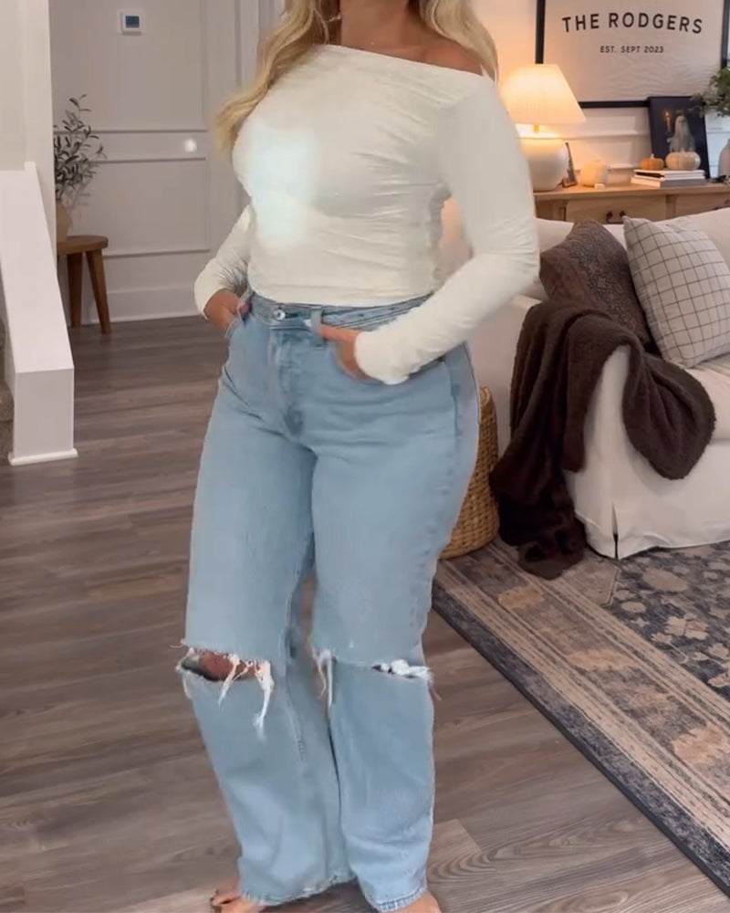 Topp Enskulder Slim Fit Og Allsidig