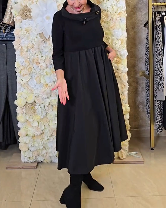 Kjole Modisch Street Ensfarget A-linje