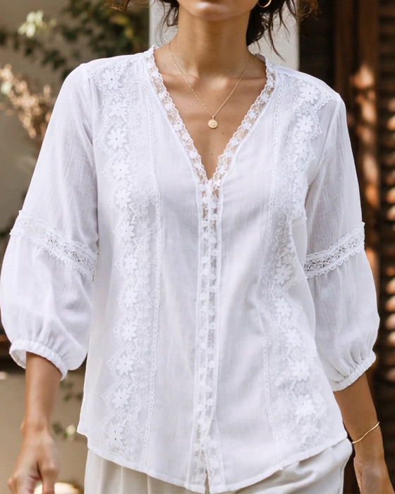 Bluse V-Hals Enfarget