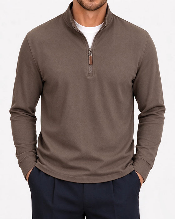 Herre Sweatshirt Halv-Zip Ståkrage Langermet