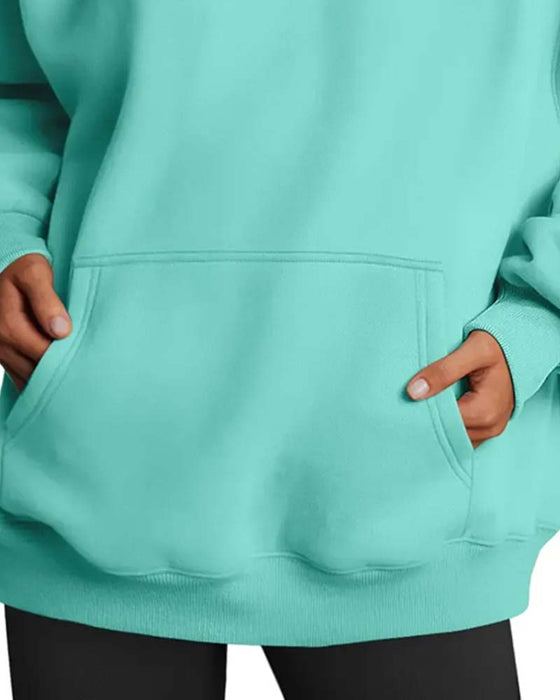 Hoodie Solid Farge Lang Erme Casual