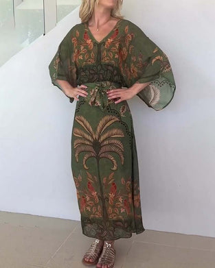 Kjole Trykt V-Hals Resort