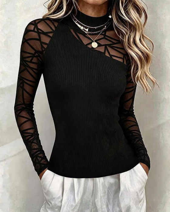 Topp Turtleneck Patchwork Tøff