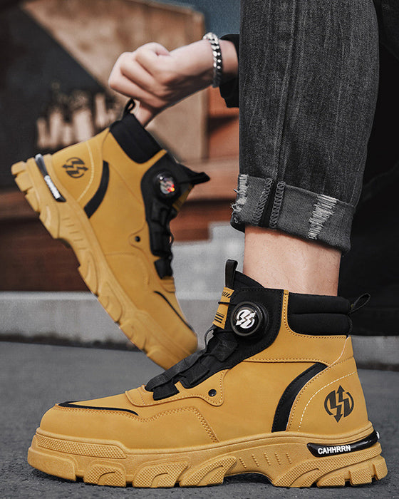 Sko Menns Utendørs Dreie Spenne Arbeid 🔄👞 – Vanntette 💦, Slipresistente 🚶‍♂️, Komfortable , Pustende 🌬️