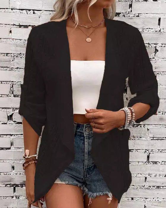 Enkel ensfarget elegant cardigan