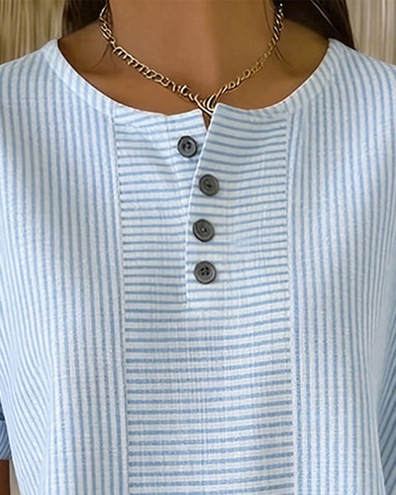 Bluse Rund Hals Kort Erm