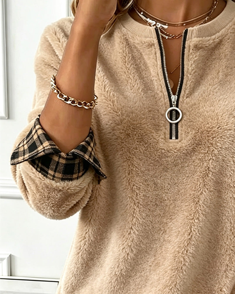 Sweatshirt Fargeblokk Rundhals