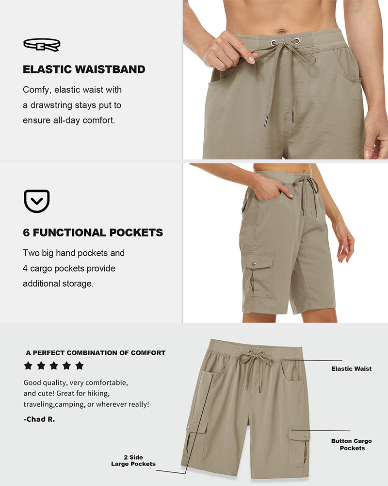 Kvinners Shorts Rasktørkende Cargoshorts Med Lommer