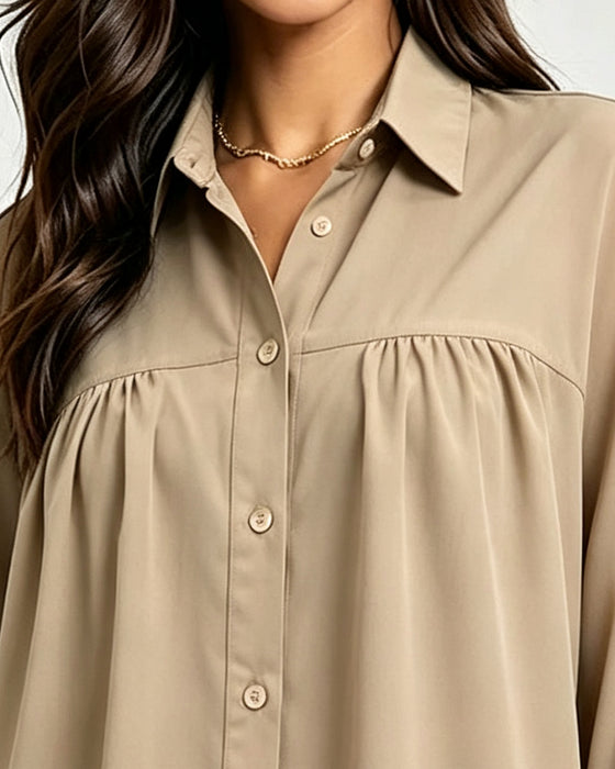 Bluse Sløyfe Detalj Casual Solid