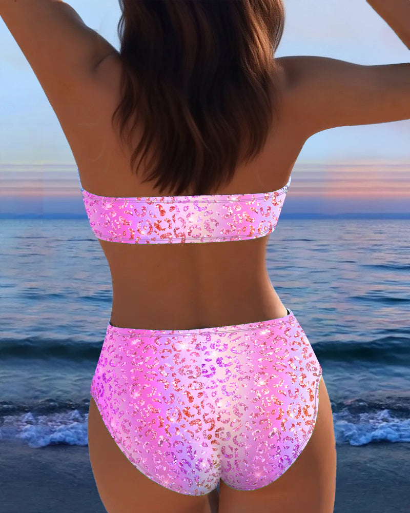 Bikini Leopardmønster Bandeau