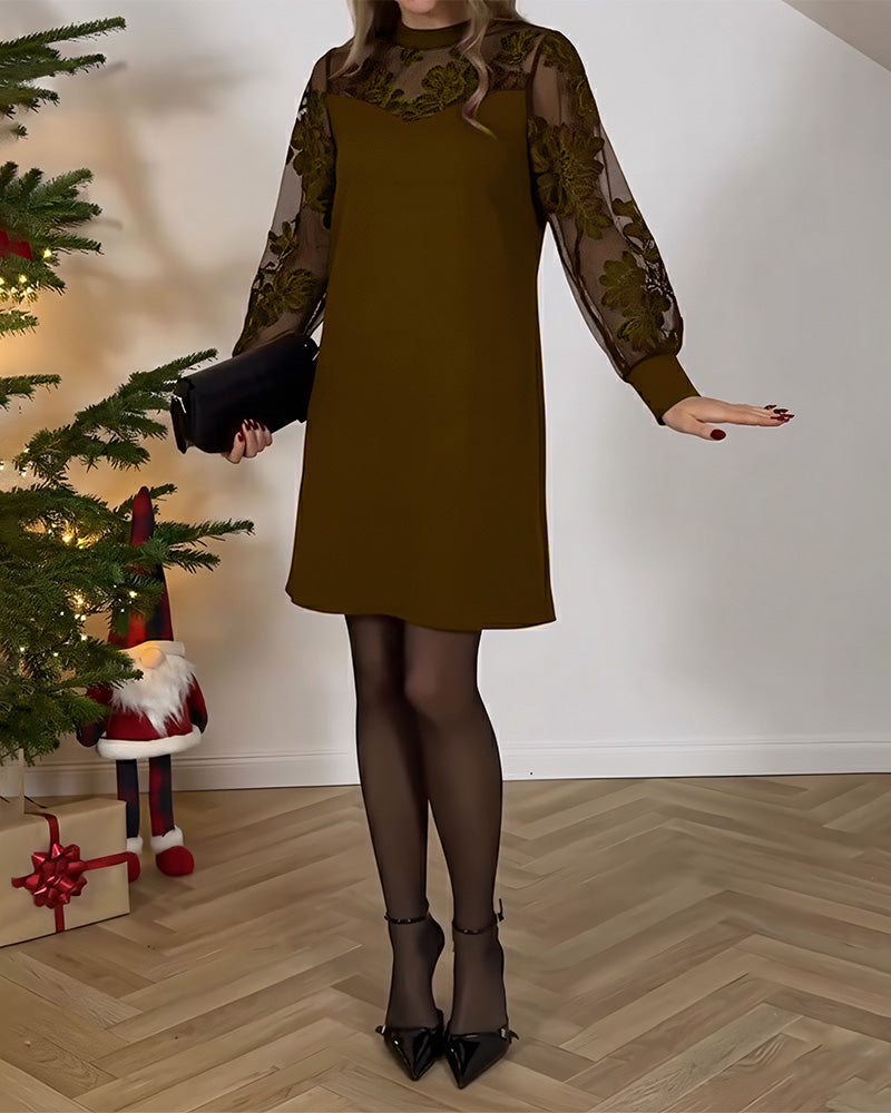 Kjole Mesh Strikking Modisk