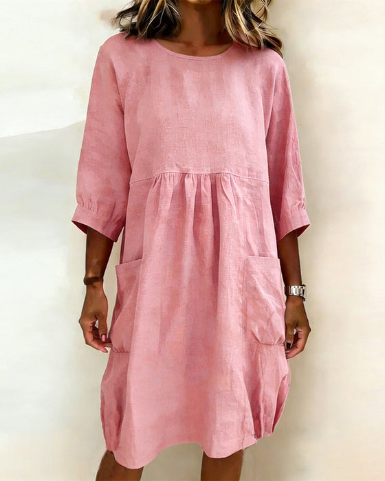 Kjole Trekvarts Erme Løs