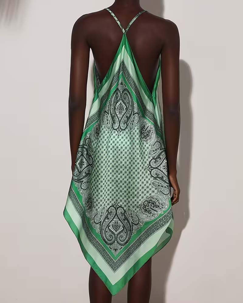 Kjole Uregelmessig Drapet Trykk