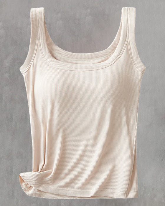 Vest I Ensfarget Med Innebygd Bh