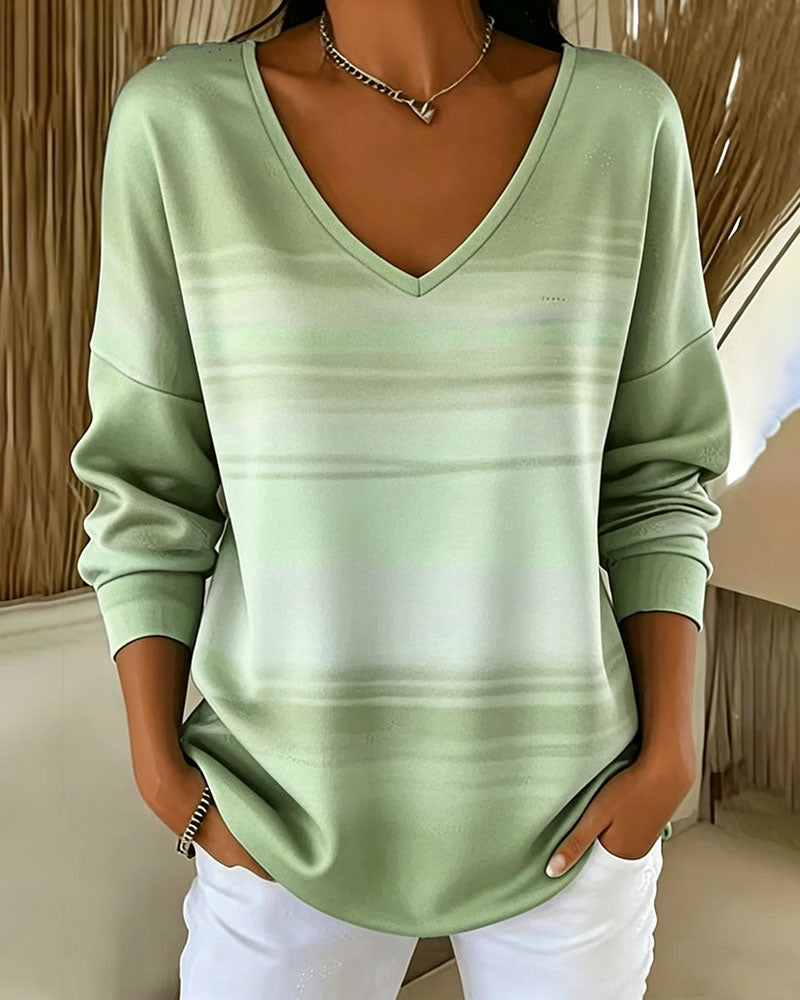 Sweatshirts V-Hals Lang Erme Ombre