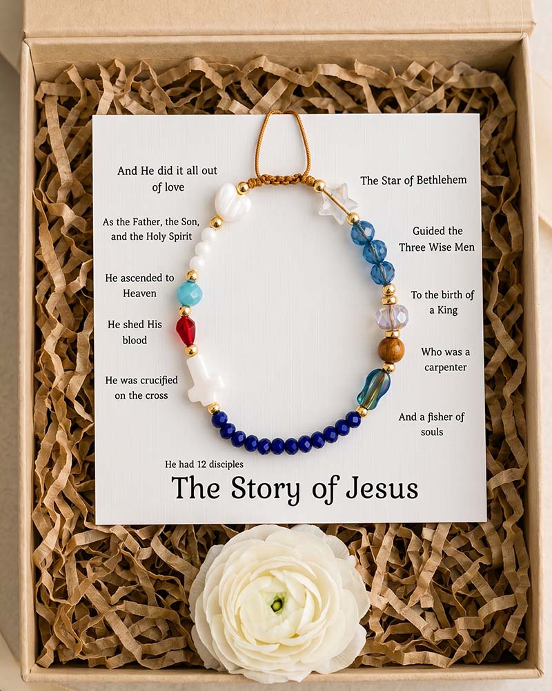 ✝️ Håndlaget Jesus Armbånd ❤️ Bær Historien. Bær Troen.
