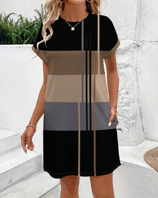 Kjole Rund Hals mote Casual Trykt