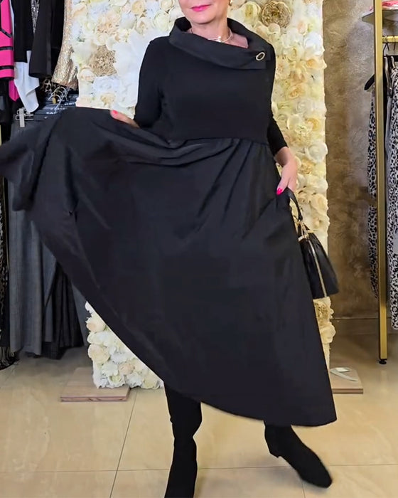 Kjole Modisch Street Ensfarget A-linje