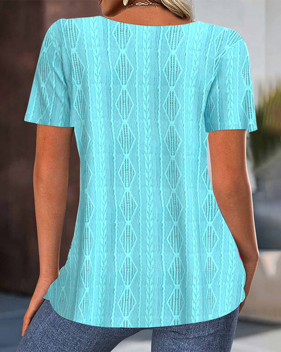 Bluse Pendlerkortermet Rund Hals