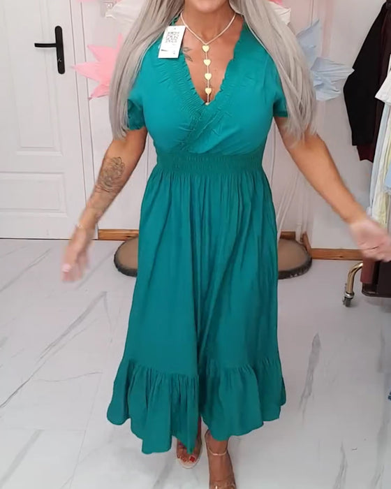 Kjole Elegant V-Hals A-Linje