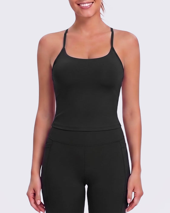Cami Top Rygg Kors Solid