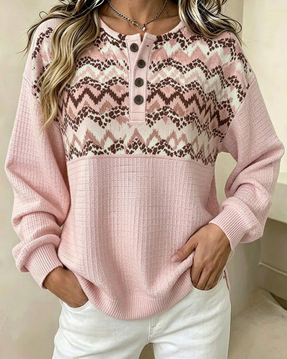 Sweatshirt Rund Hals Vaffel Avslappet