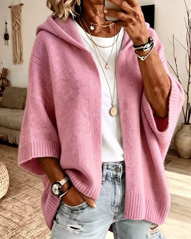 Cardigan 3/4 Erme Hette Casual
