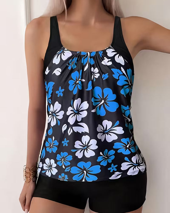 Tankini Hibiskus Trykk Svøm