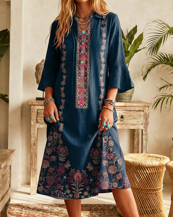 Kjole Utsvingt Erme Løs Retro