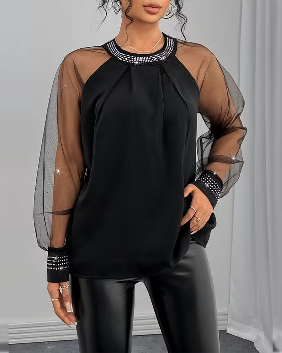 Bluse Hette Rinsten Mesh Langermet Modisk