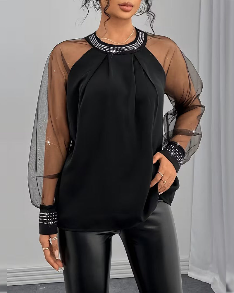 Bluse Hette Rinsten Mesh Langermet Modisk