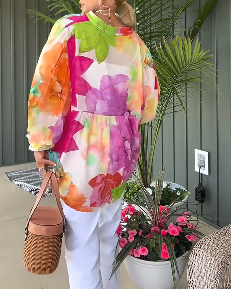 Bluse Oljemaleri Stil Langermet