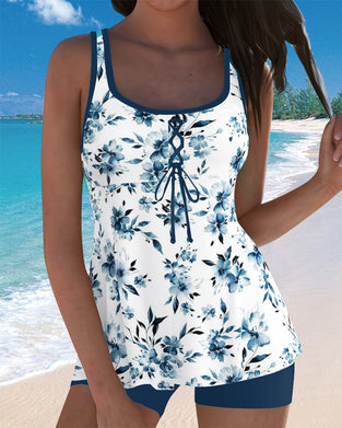Tankini Mønstret Kroppsdekkende Boxershorts
