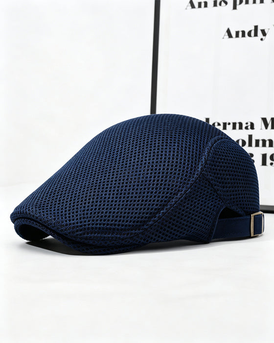 Menn Pustende Nett Flat Cap - Justerbar Newsboy Ivy Beret Sommerhatt