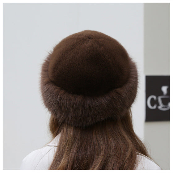 Damehatt I Mongolsk Stil Med Tykt Og Varmt Plysjmateriale