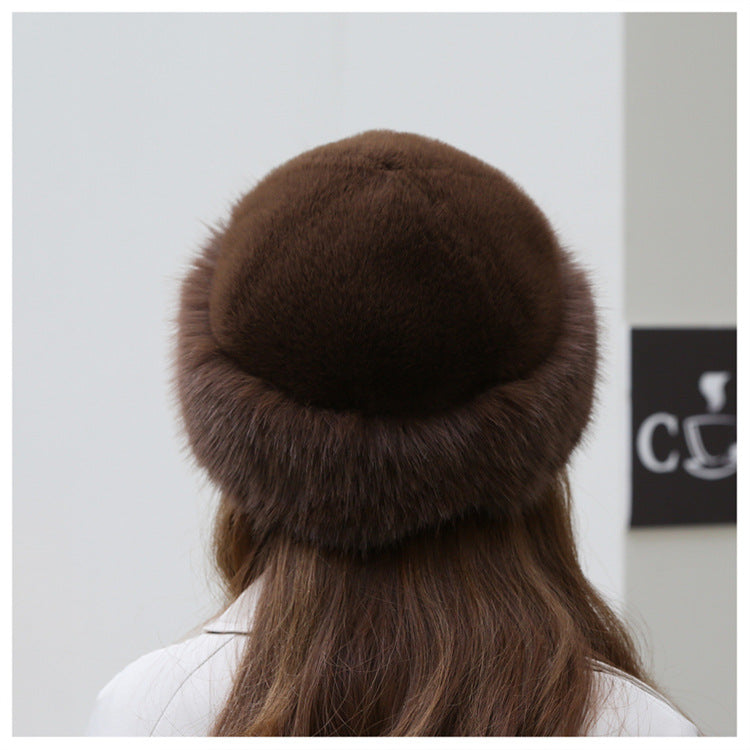 Damehatt I Mongolsk Stil Med Tykt Og Varmt Plysjmateriale