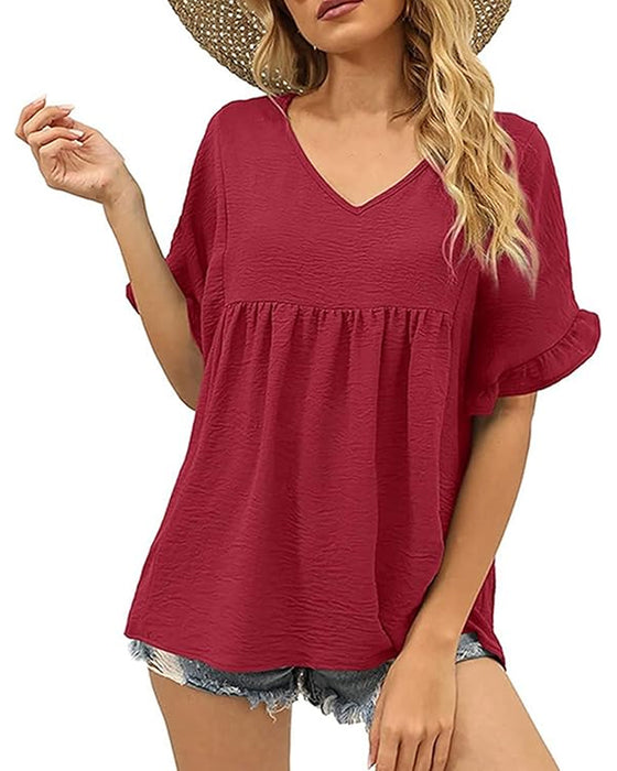 Bluse Avslappnet Rysje Loose Fit
