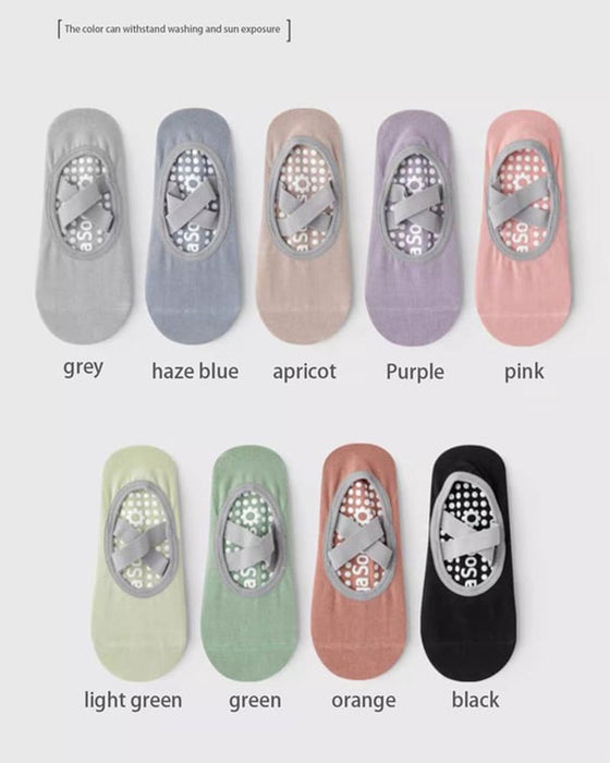 Usynlige damesokker for pilates og trening – med sklisikkert silikonbelegg, pustende og fukttransporterende (yoga/dans/innendørsaktiviteter)