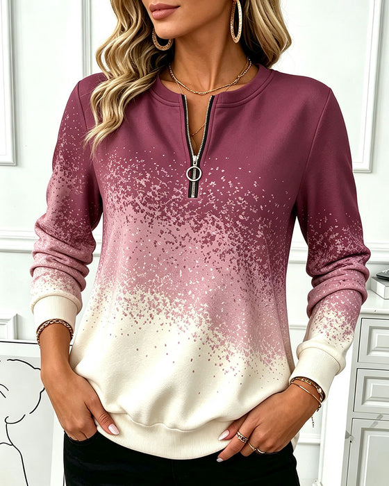Sweatshirt Glidelås Gradient Kontrast