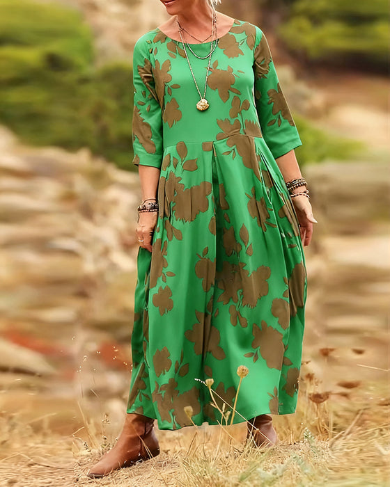 Kjole temperament retro trykt