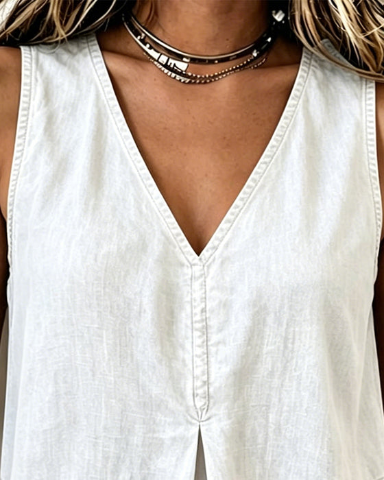 Tank Topp V-Hals Denim