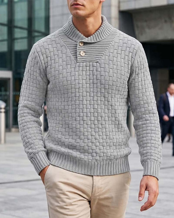 Pullover Herre Rutete Avslappet